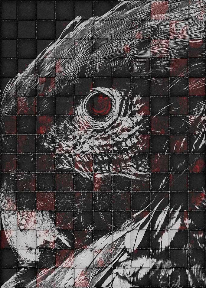 Abstract Bird Close-Up 'DAYS IN JUNGLE' Poster Made By Toku