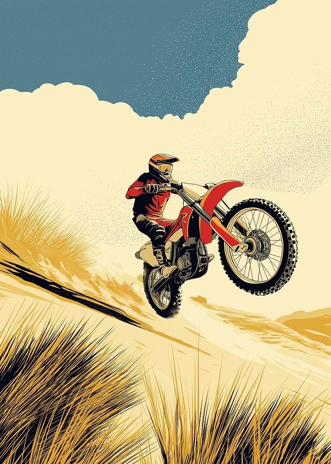 Motocross Rider on Sandy Terrain
