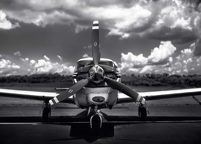 Monochrome Airplane Front View