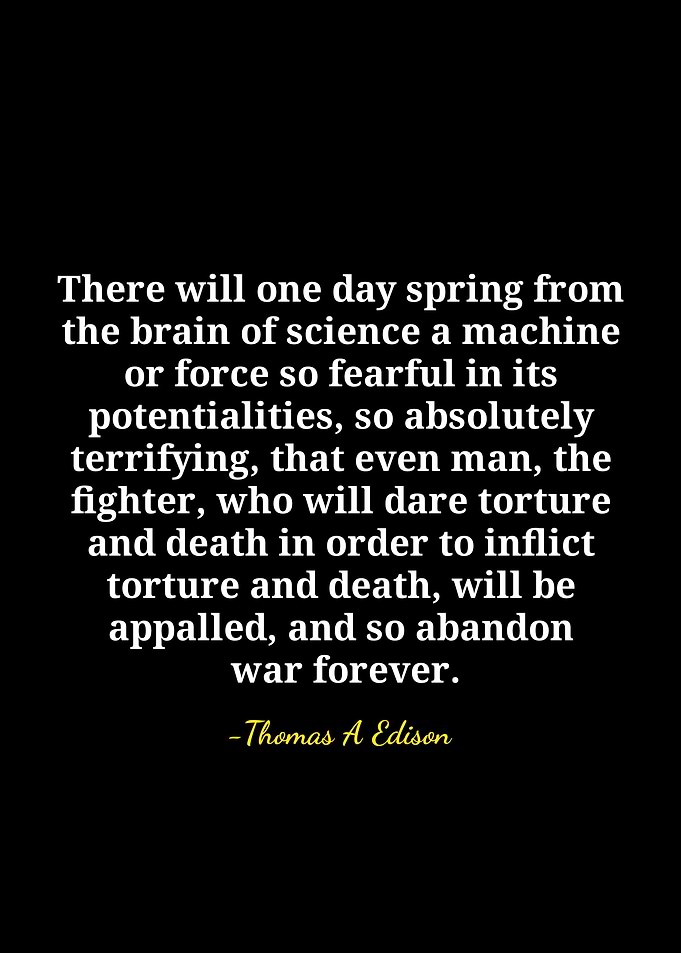 Thomas Edison Quote on War