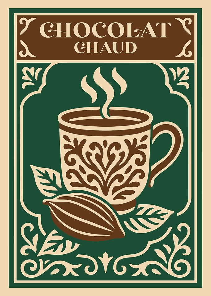Chocolat Chaud Vintage Style Illustration