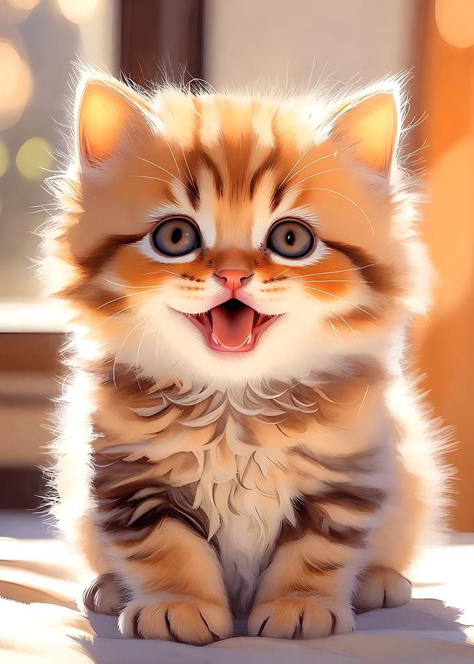 Cute Orange Kitten Portrait