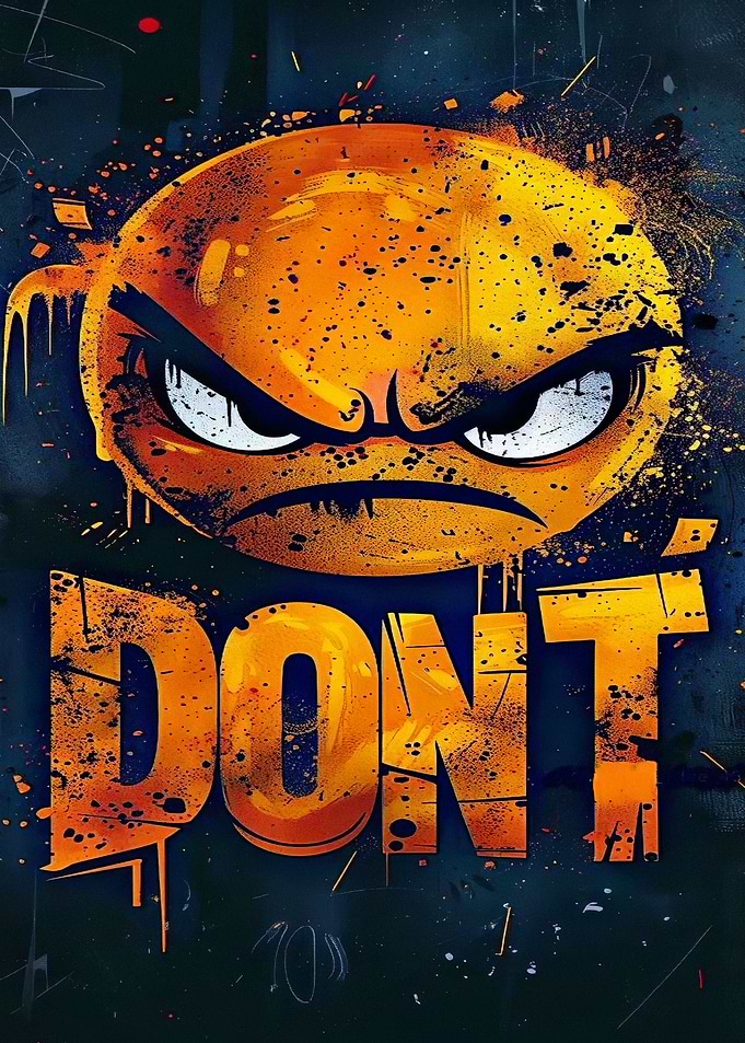 Angry Emoji with 'DON'T' Text