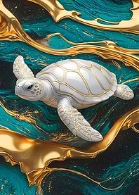 Elegant Turtle with Golden Accents