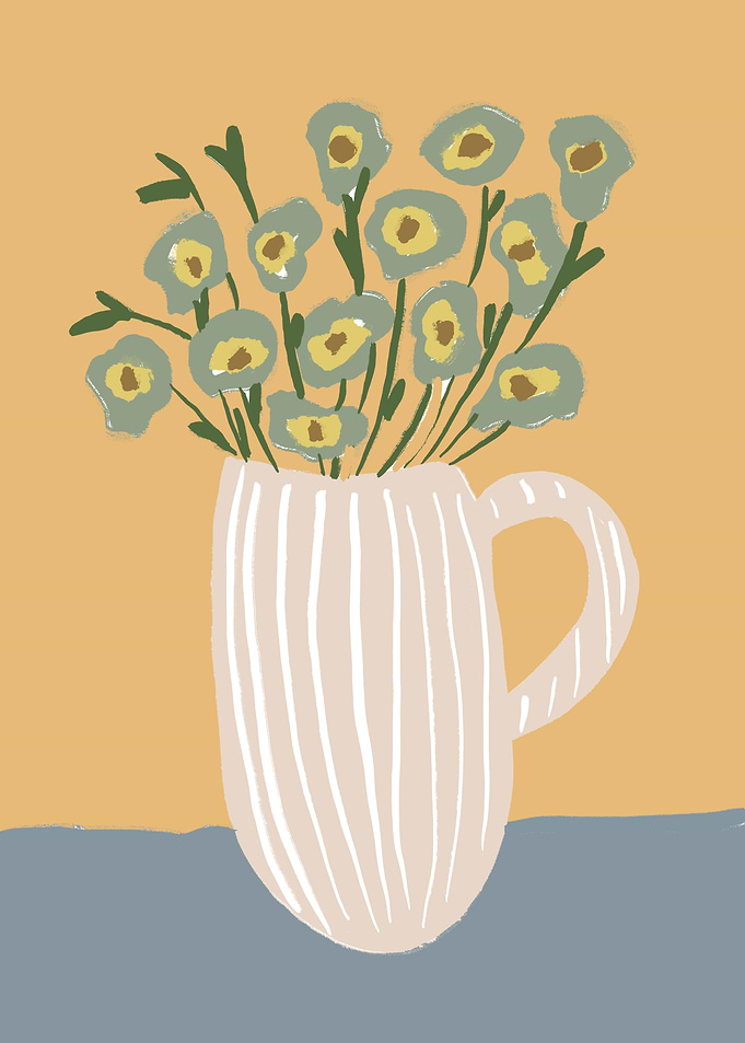 Flowers in a Vase Illustration