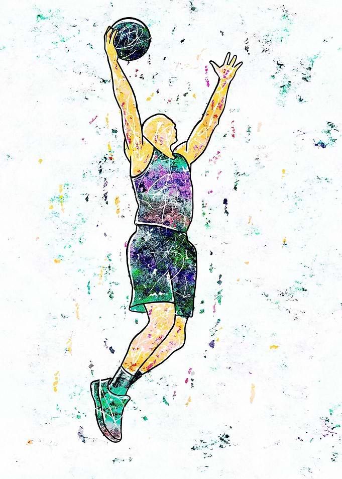 Basketball Player in Action, Abstract Art