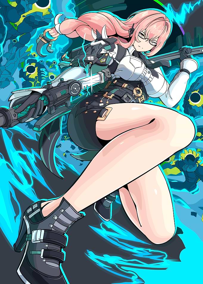 Anime Girl with Futuristic Weapon