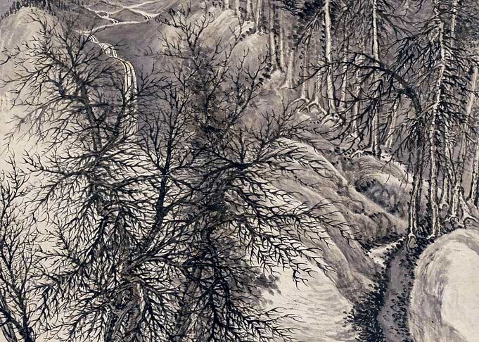 Chinese Trees Landscape Painting Wang Hui