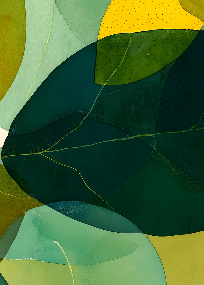 Abstract Green and Yellow Shapes