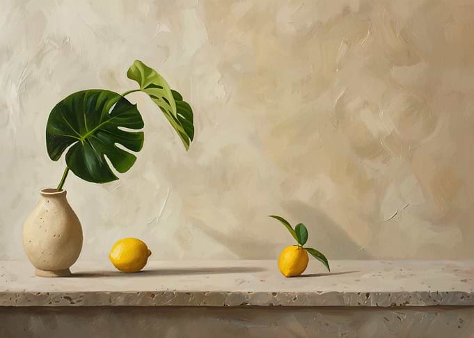 Still Life with Lemons and Monstera