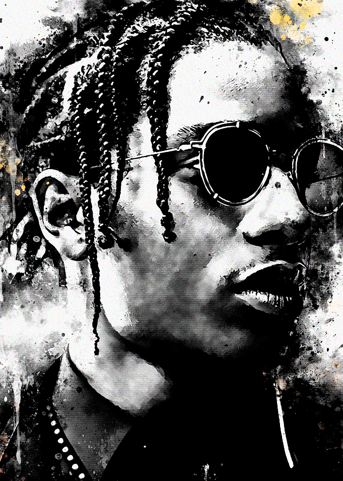 A$AP Rocky Portrait - Black and White