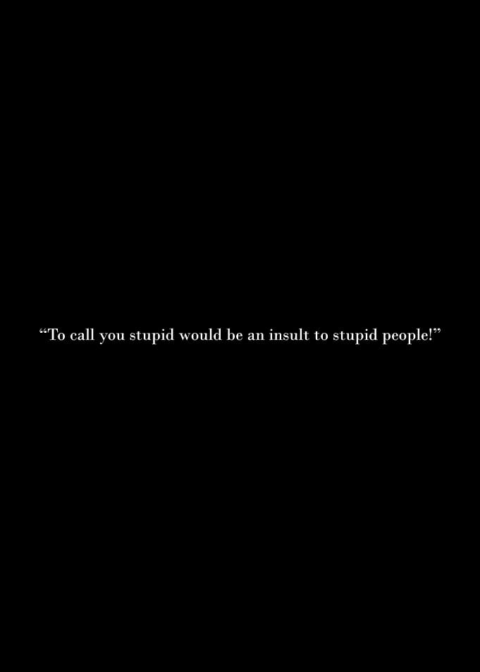 Insult to Stupid People Quote
