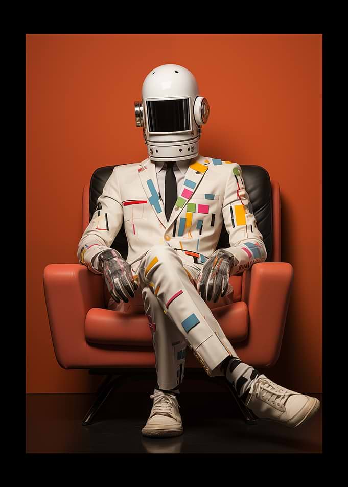Astronaut in Suit in Chair