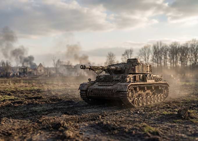 World War II Tank in Action