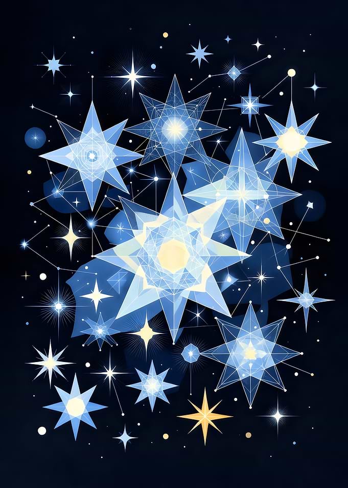 Stars on Dark Blue Background