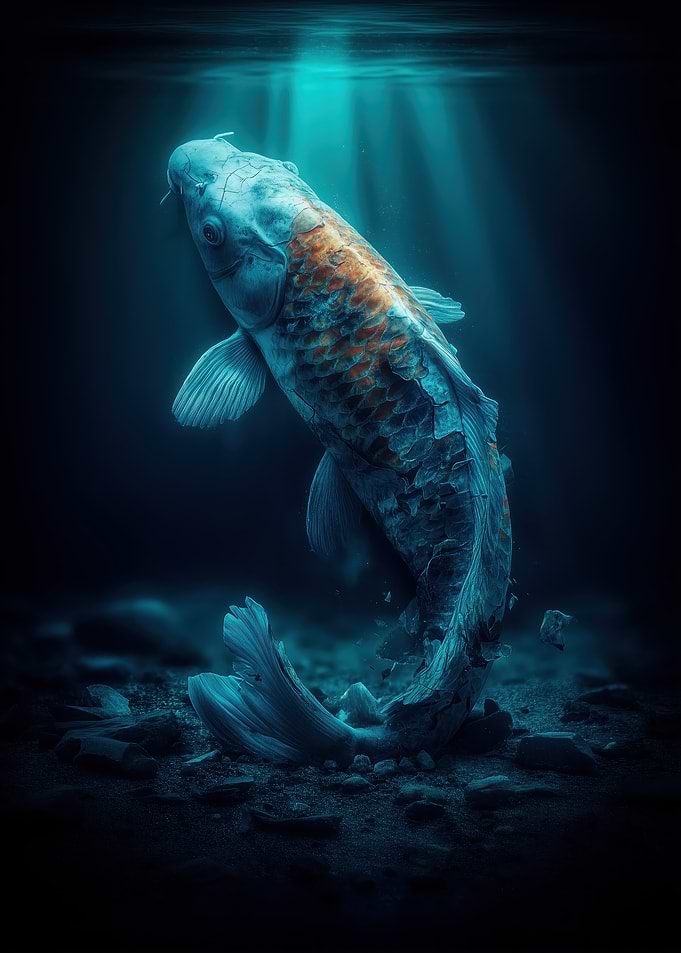 Underwater Koi Fish