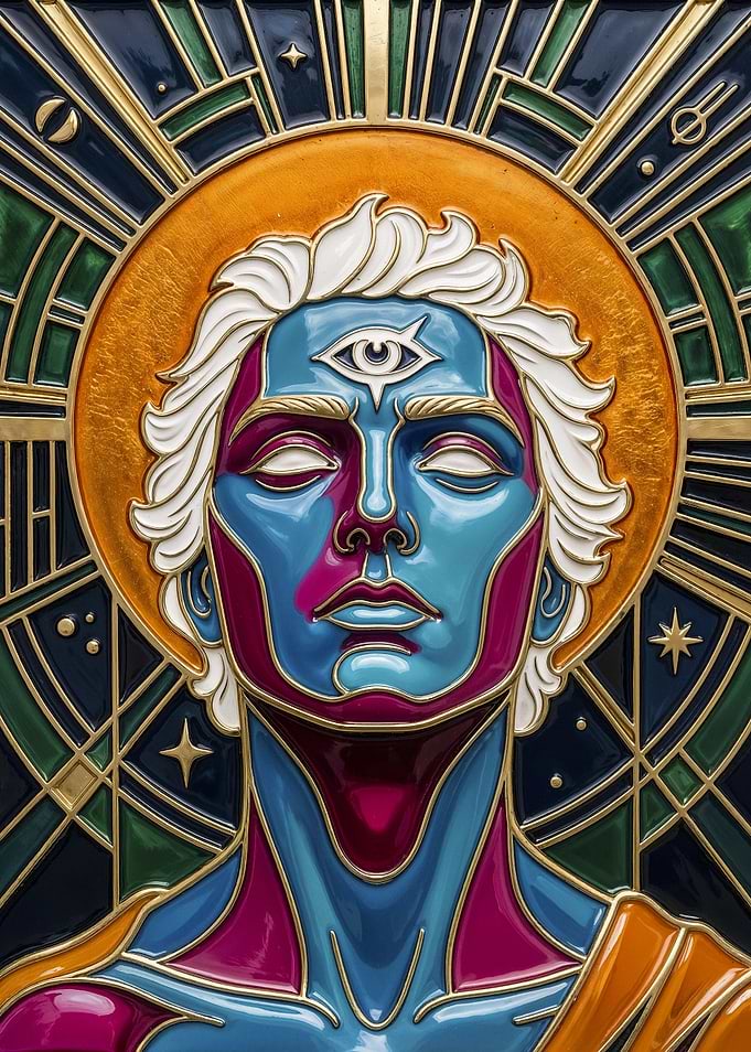 Cosmic Third Eye Enamel Art