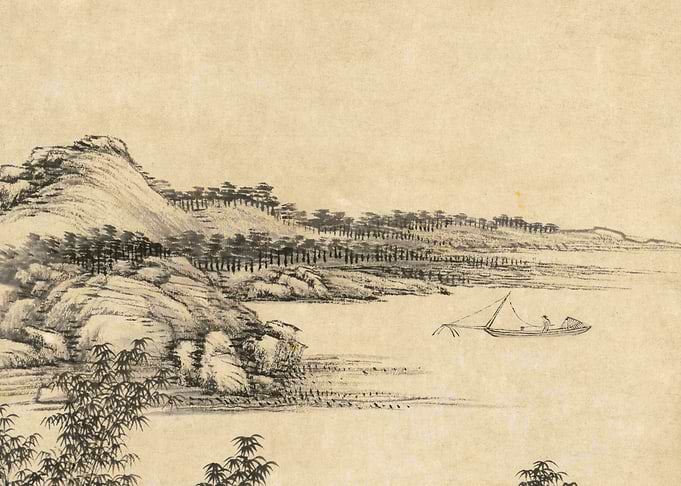 Chinese Lake Landscape Painting Wang Hui