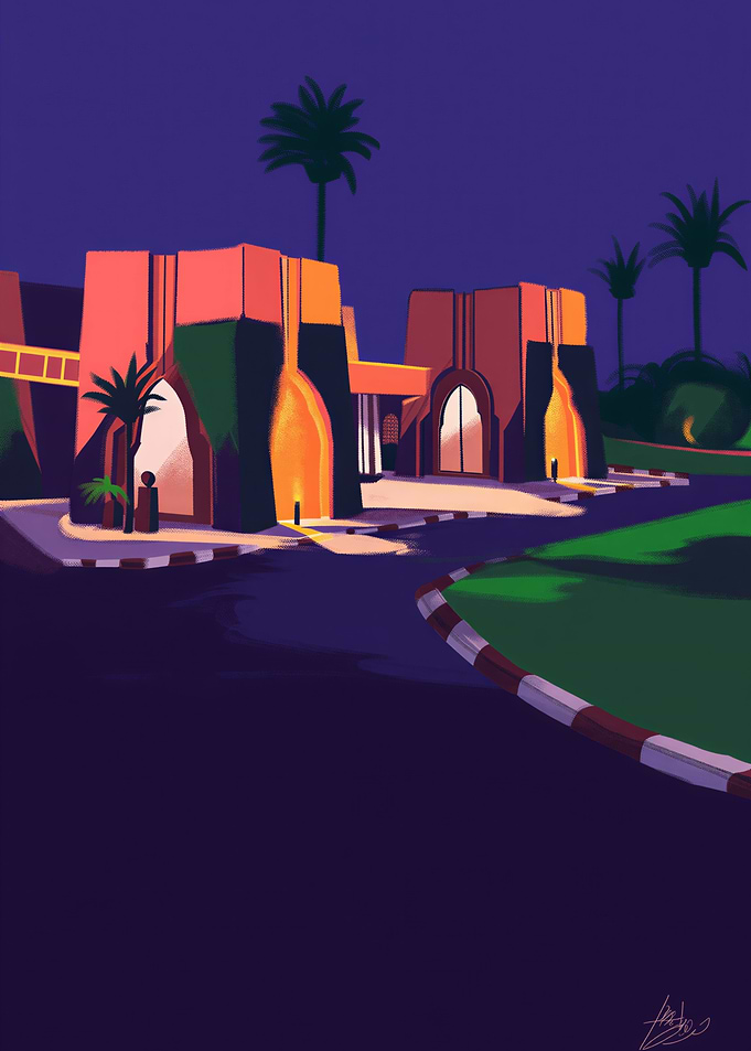 Desert Architecture at Night