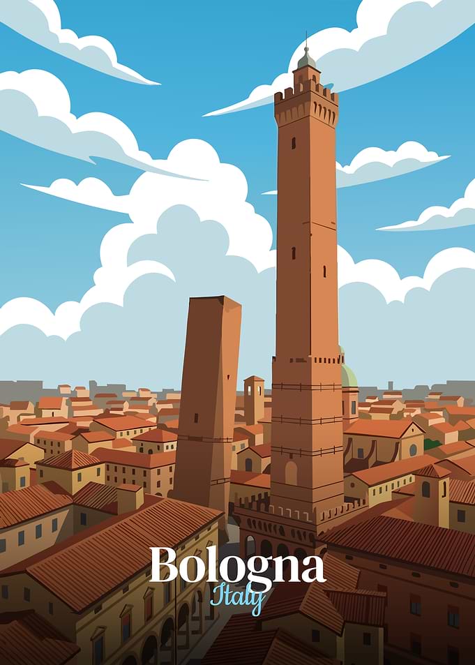Bologna, Italy Cityscape Illustration