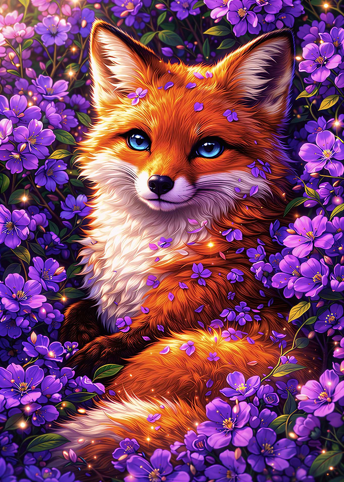 Fox Among Lavender Blooms