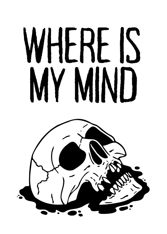 Where is my mind skull art