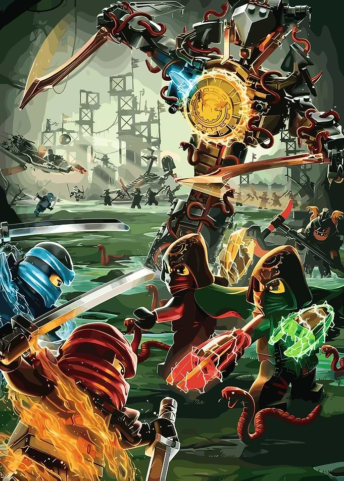 Lego Ninjago Battle Scene