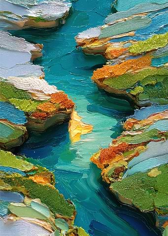 Impressionistic River Landscape Painting