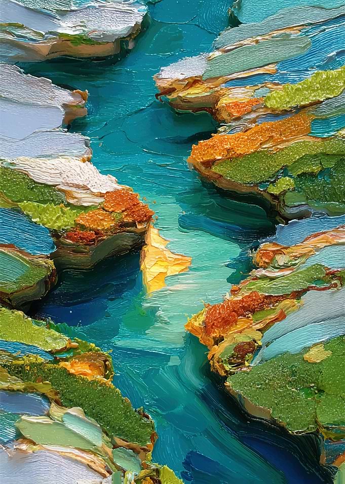 Impressionistic River Landscape Painting