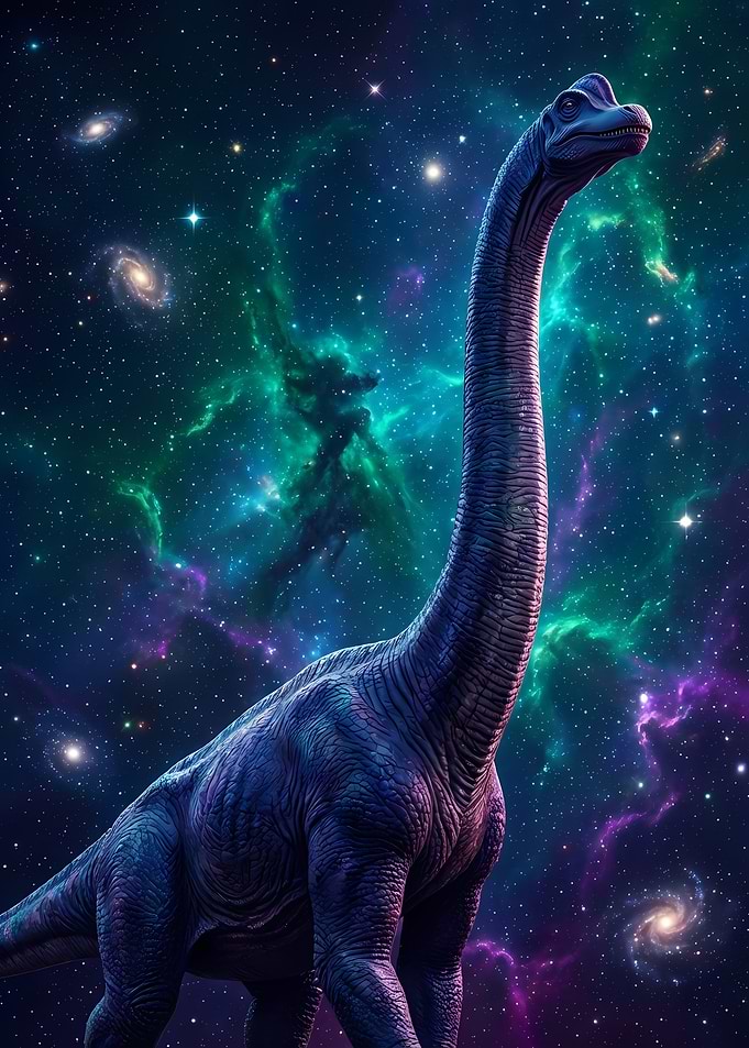 Cosmic Dinosaur: Brachiosaurus in Space