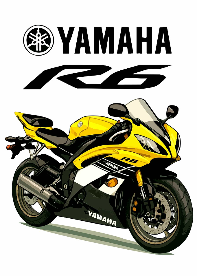 Yamaha R6 Motorcycle Illustration