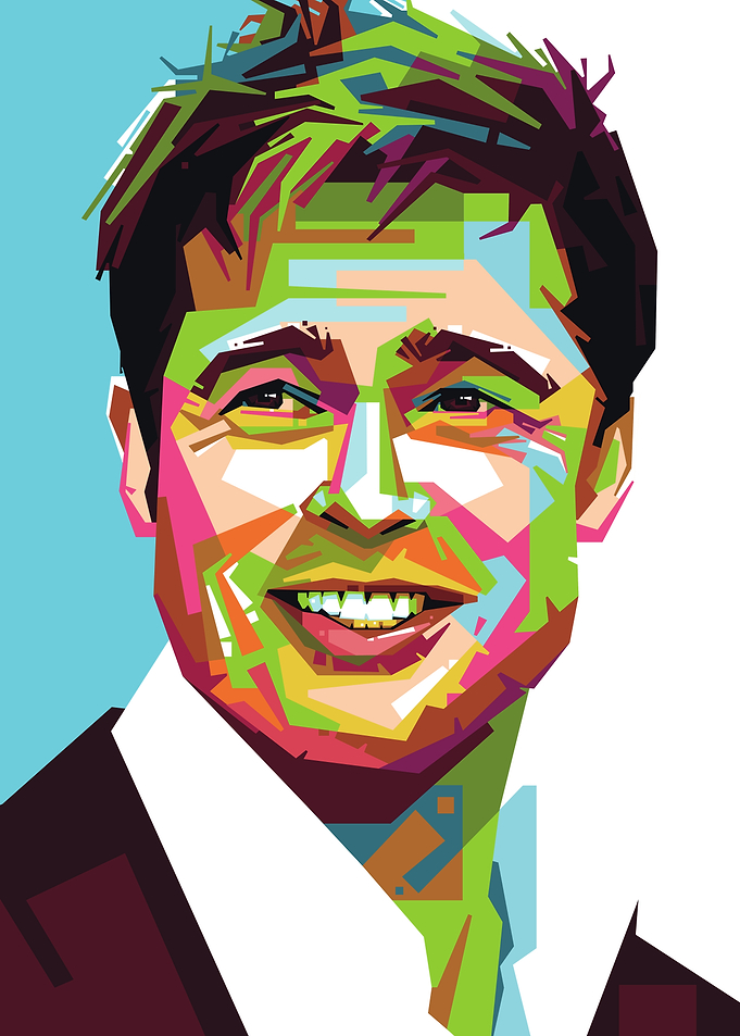 Brad Pitt Colorful Pop Art Portrait