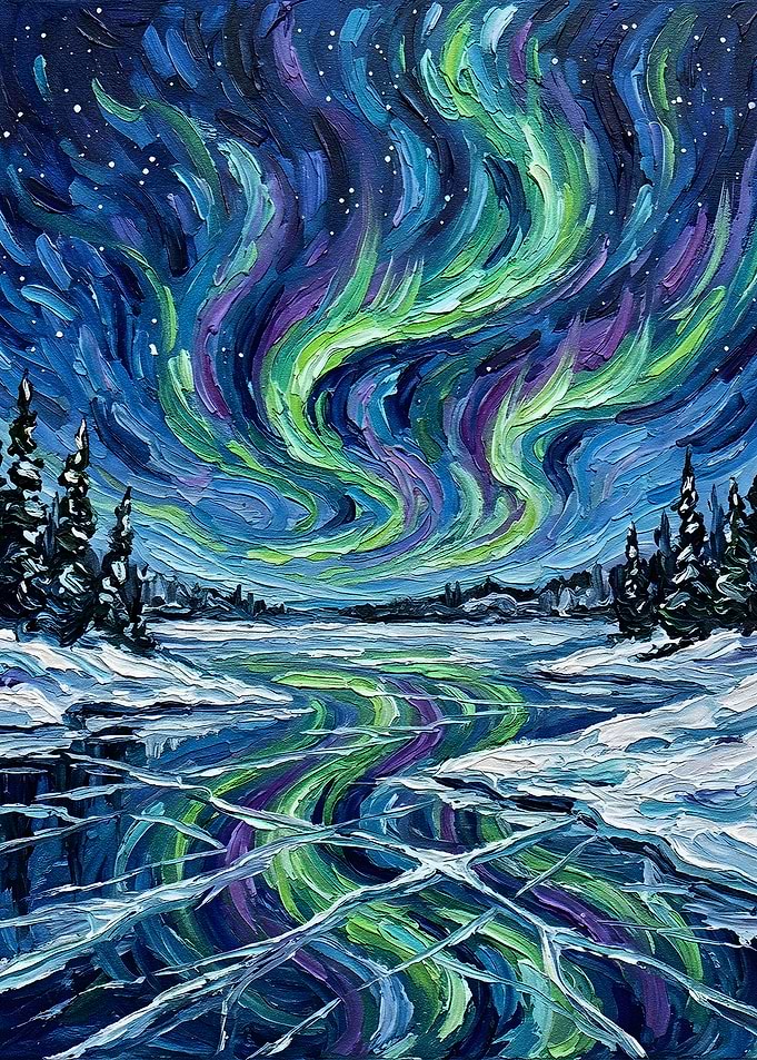 Aurora Borealis Painting