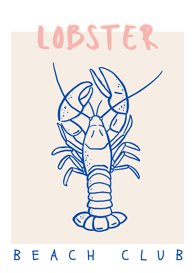 Lobster Beach Club Illustration