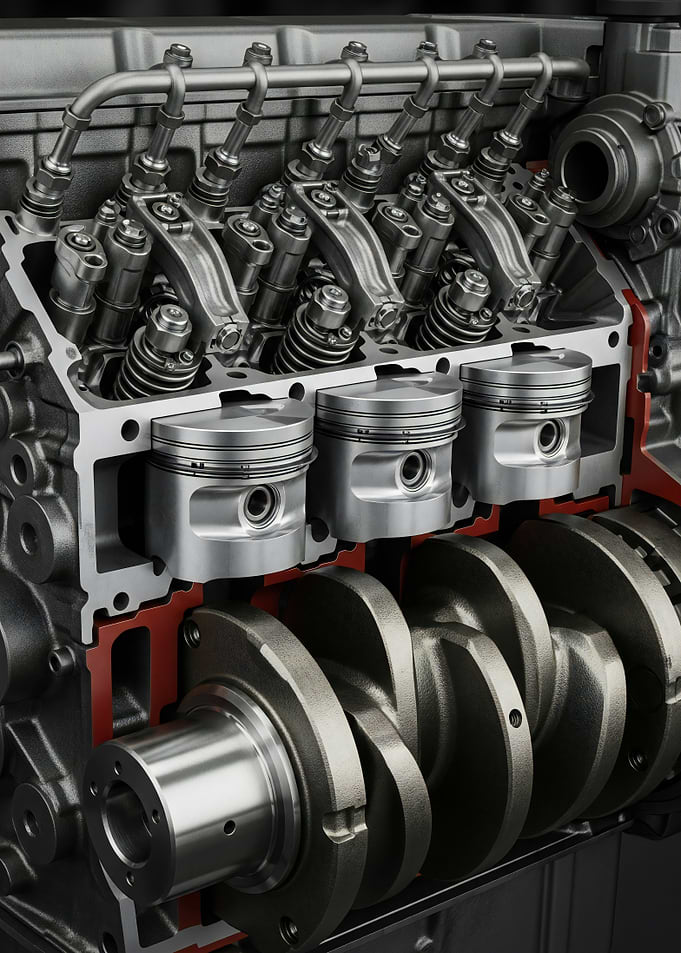 Engine Internal Components Cross-Section