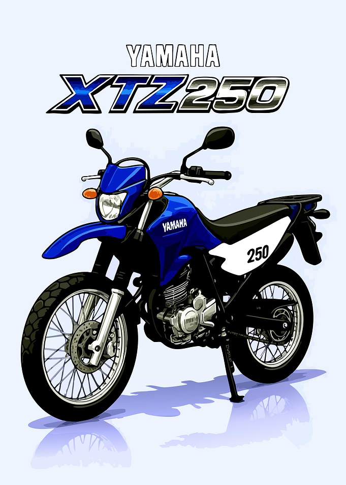 Yamaha XTZ 250 Motorcycle Illustration