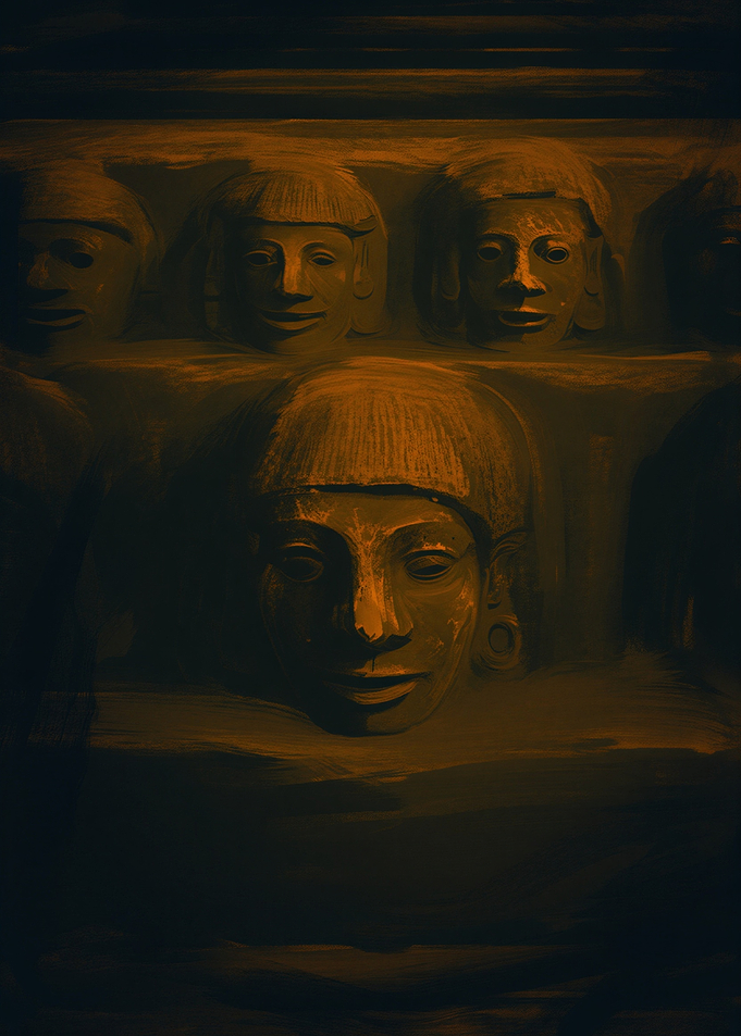 Ancient Faces Carved in Stone