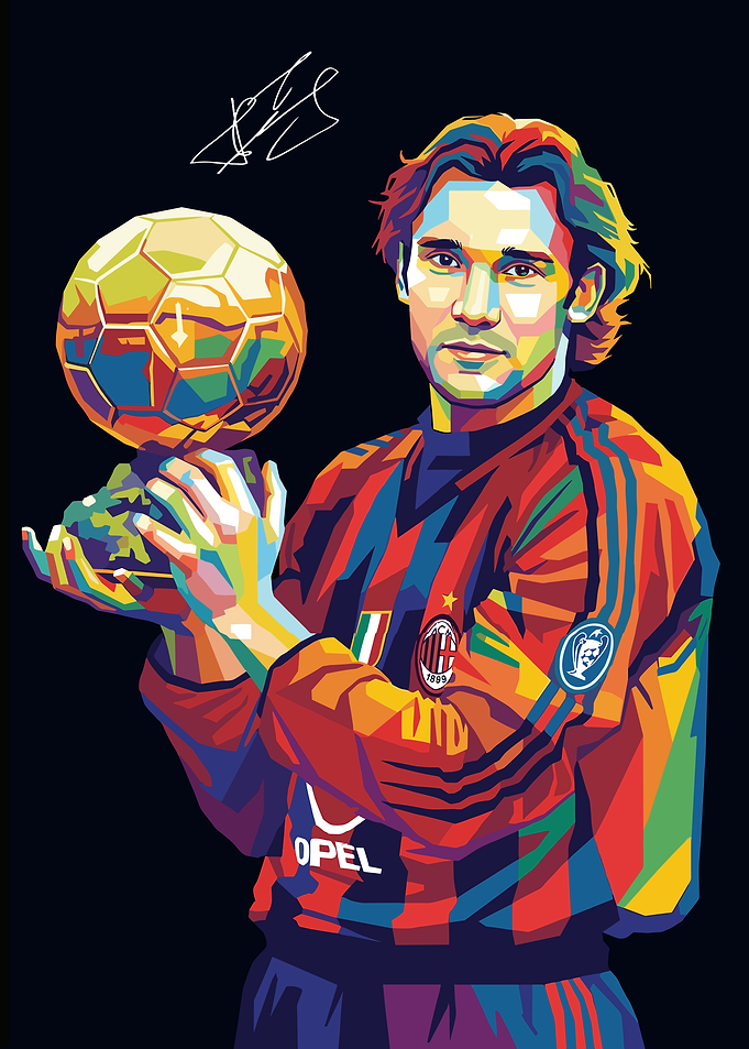 Shevchenko Colorful Football Player Portrait
