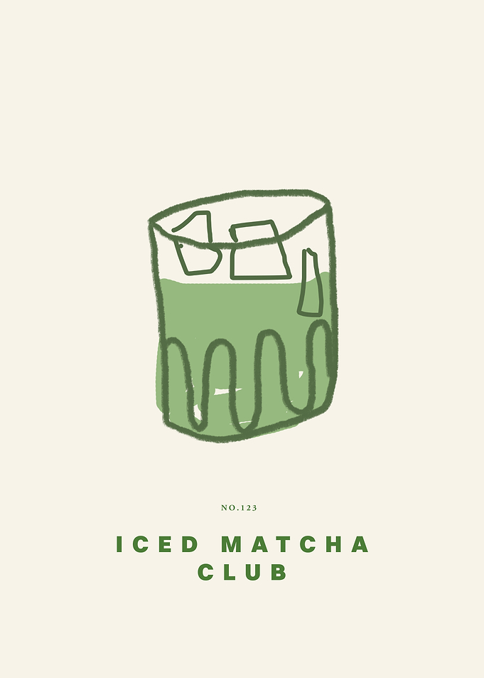 Iced Matcha Club Drink Illustration