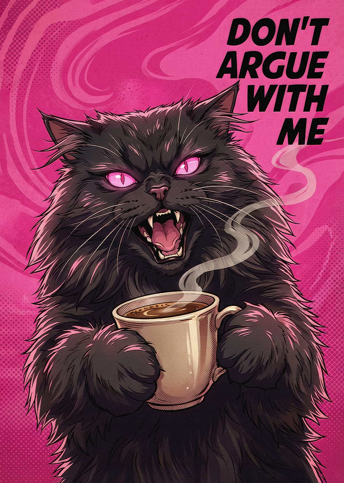 Angry Cat Says ' DON'T ARGUE WITH ME '