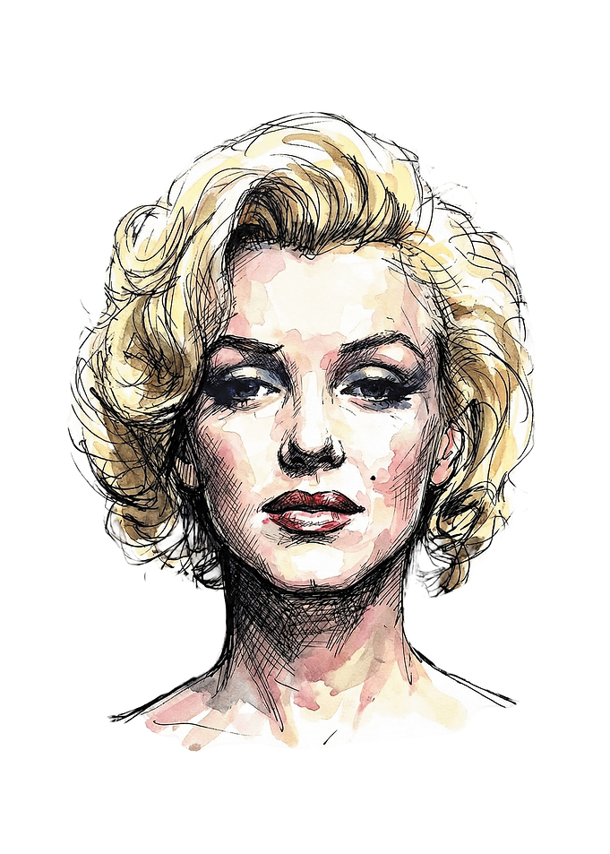 Marilyn Monroe Watercolor Portrait