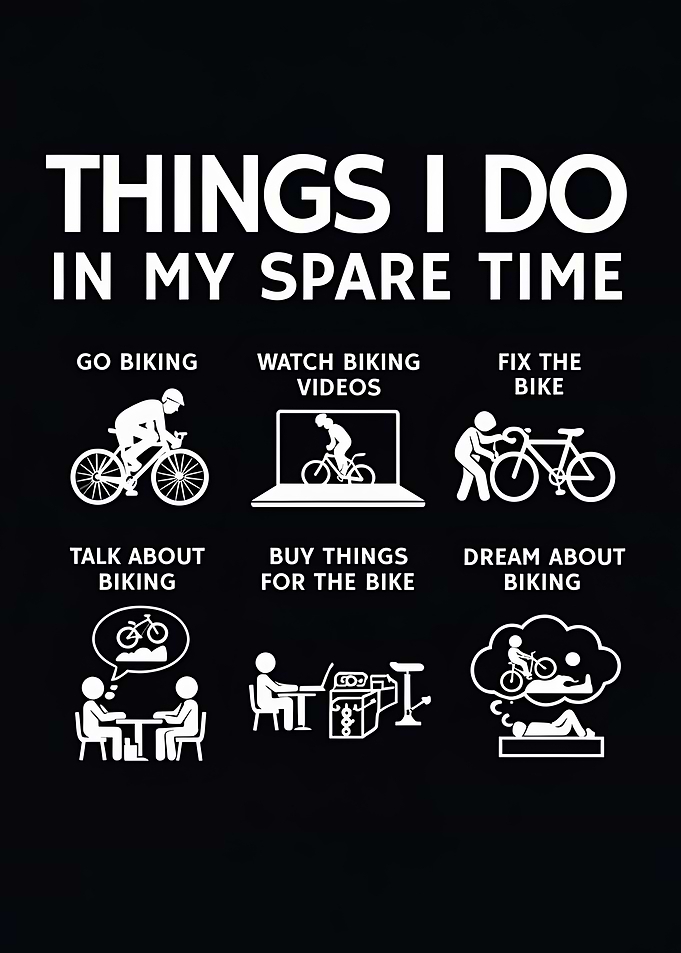 Funny Cycling Wall Art – Things I Do in My Spare Time