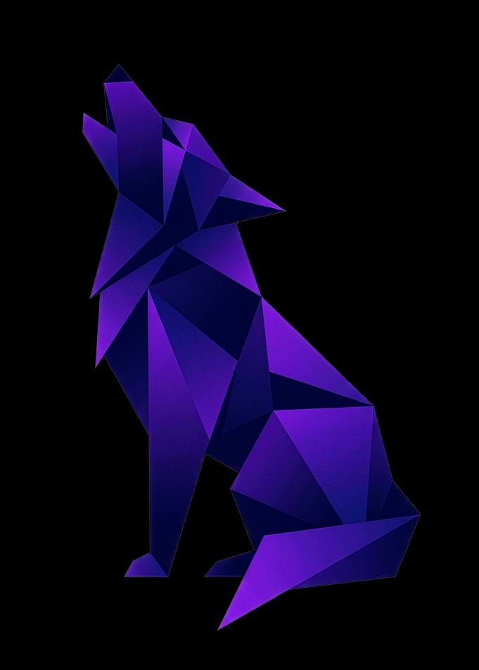 Geometric Wolf Howling Purple