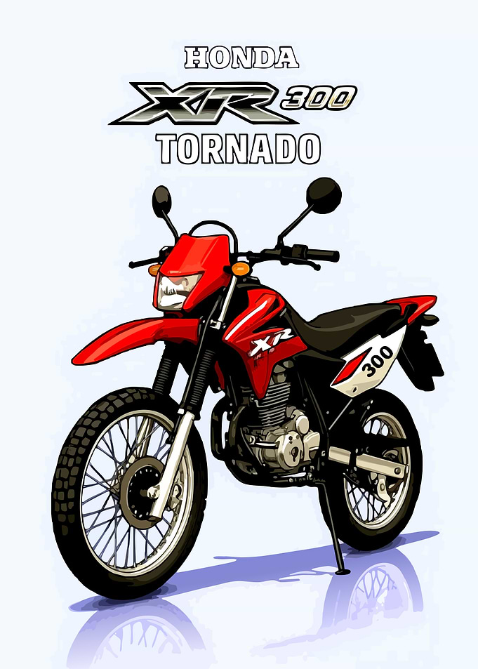 Honda XR 300 Tornado Motorcycle Illustration