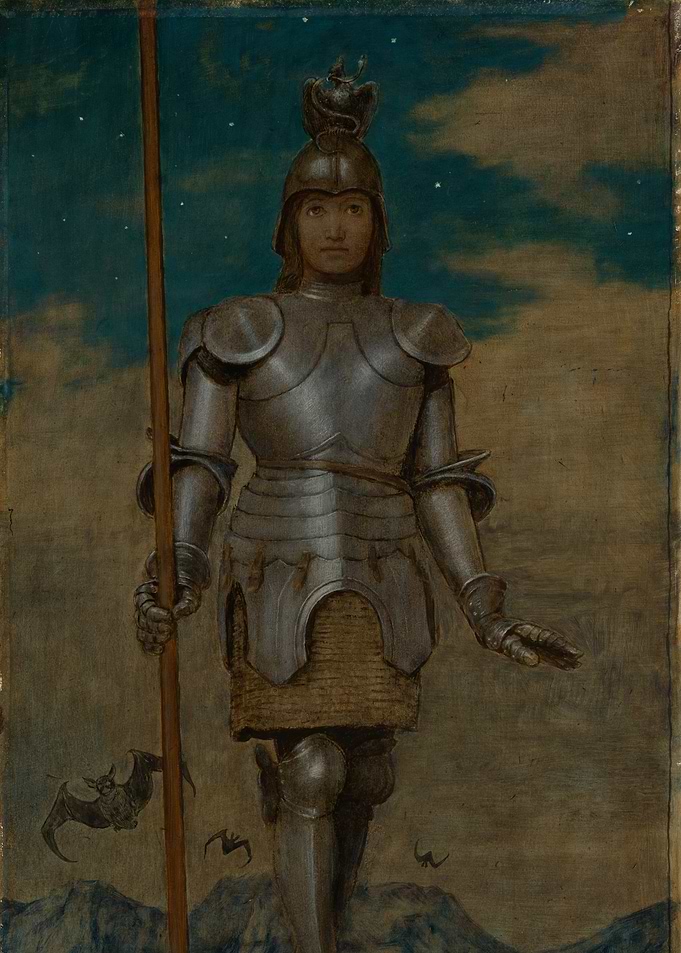 Knight with Spear and Bats Painting