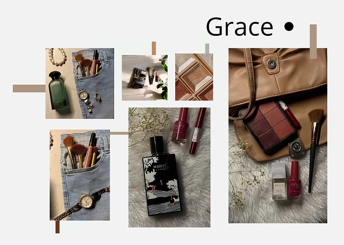Cosmetics and Accessories Collage
