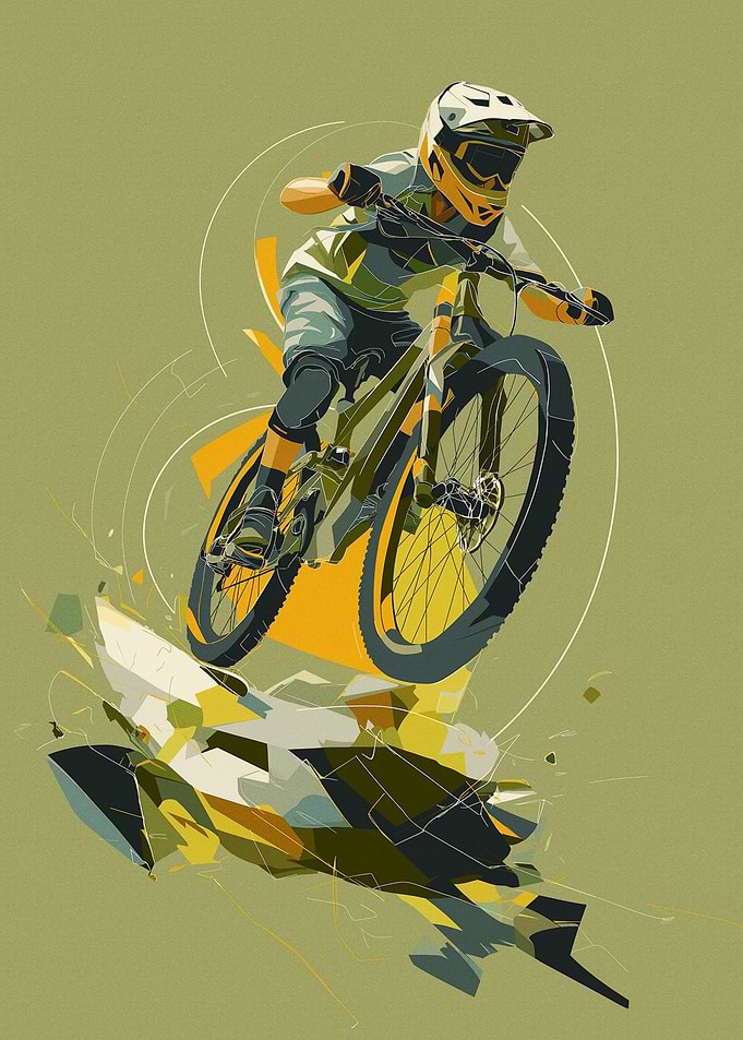 Mountain Biker in Action