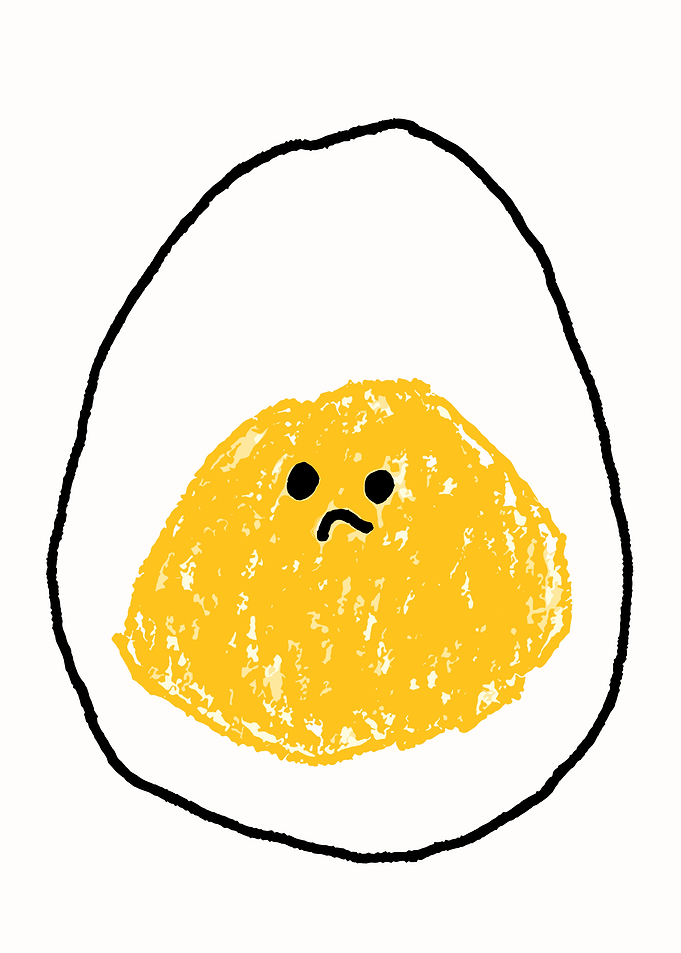 Sad Egg Cartoon Illustration