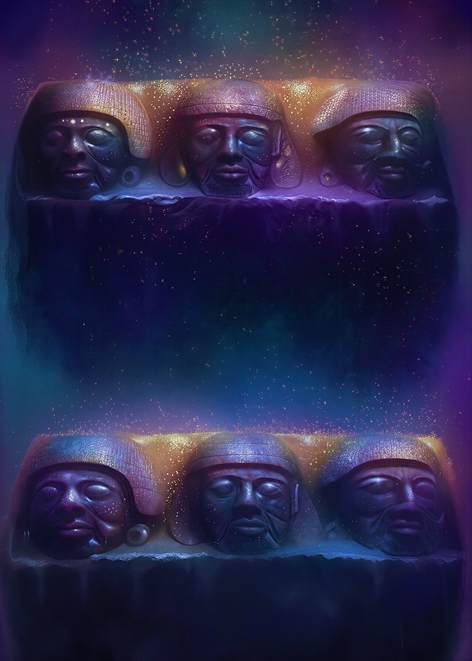 Ancient Stone Faces in Cosmic Space