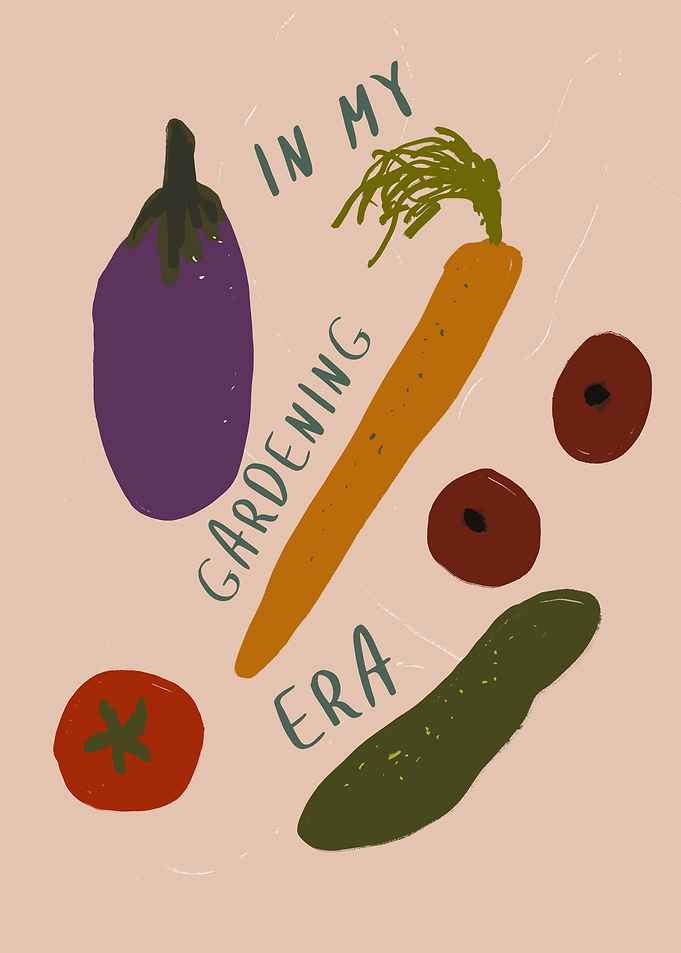 In My Gardening Era Vegetable Illustration